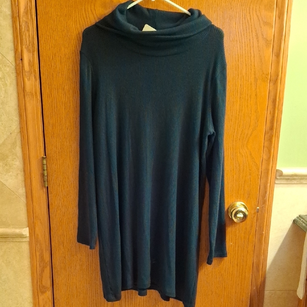 Michael Stars Green Cowl Turtleneck Dress